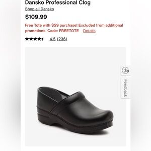 Dansko women’s black leather clog sz 39